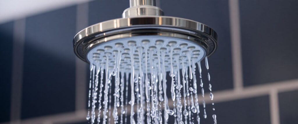 Water coming out of a showerhead  